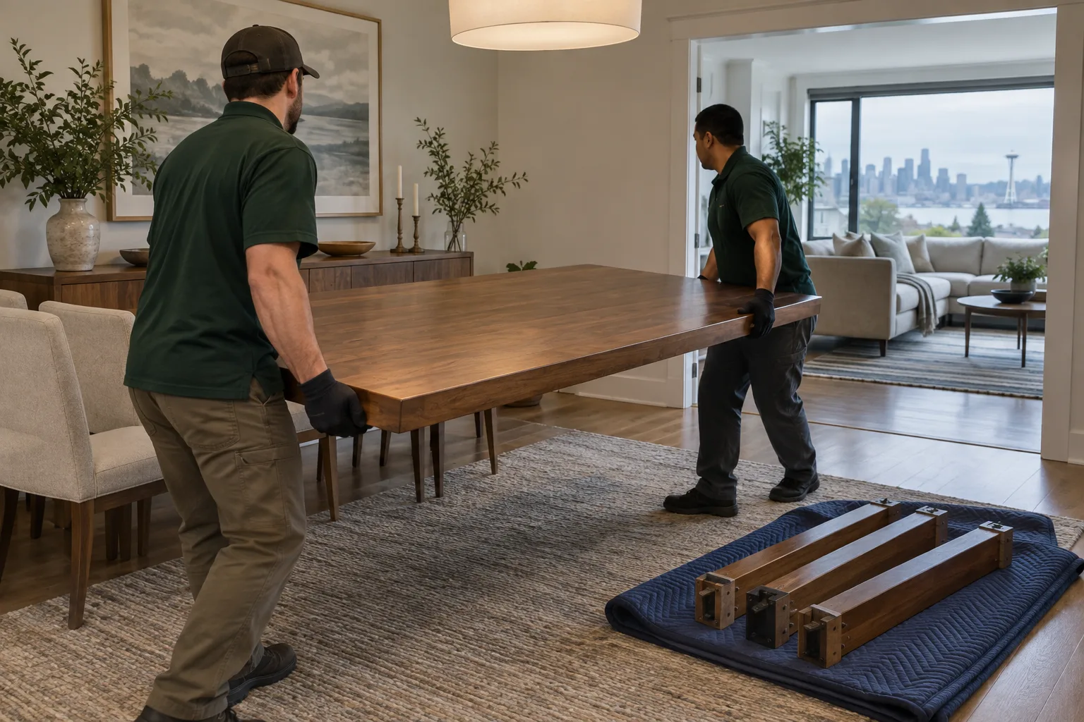 Dining Table Removal service in progress